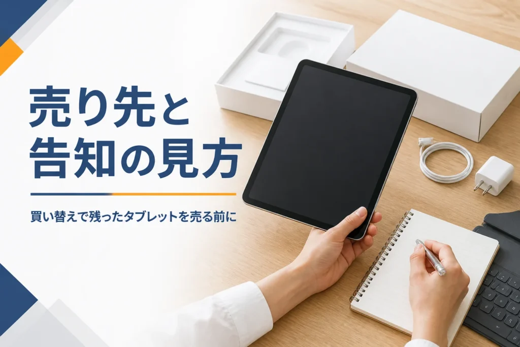 メモを見比べながらタブレットと元箱を確かめる手元