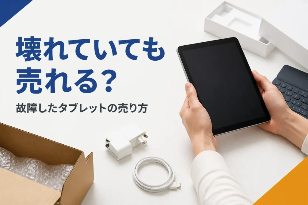 電源が入らないタブレットと充電ケーブル
