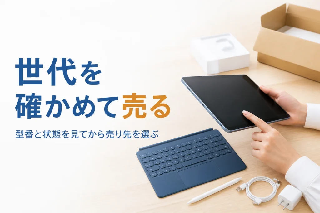 売る前に型番を確かめるタブレットと元箱