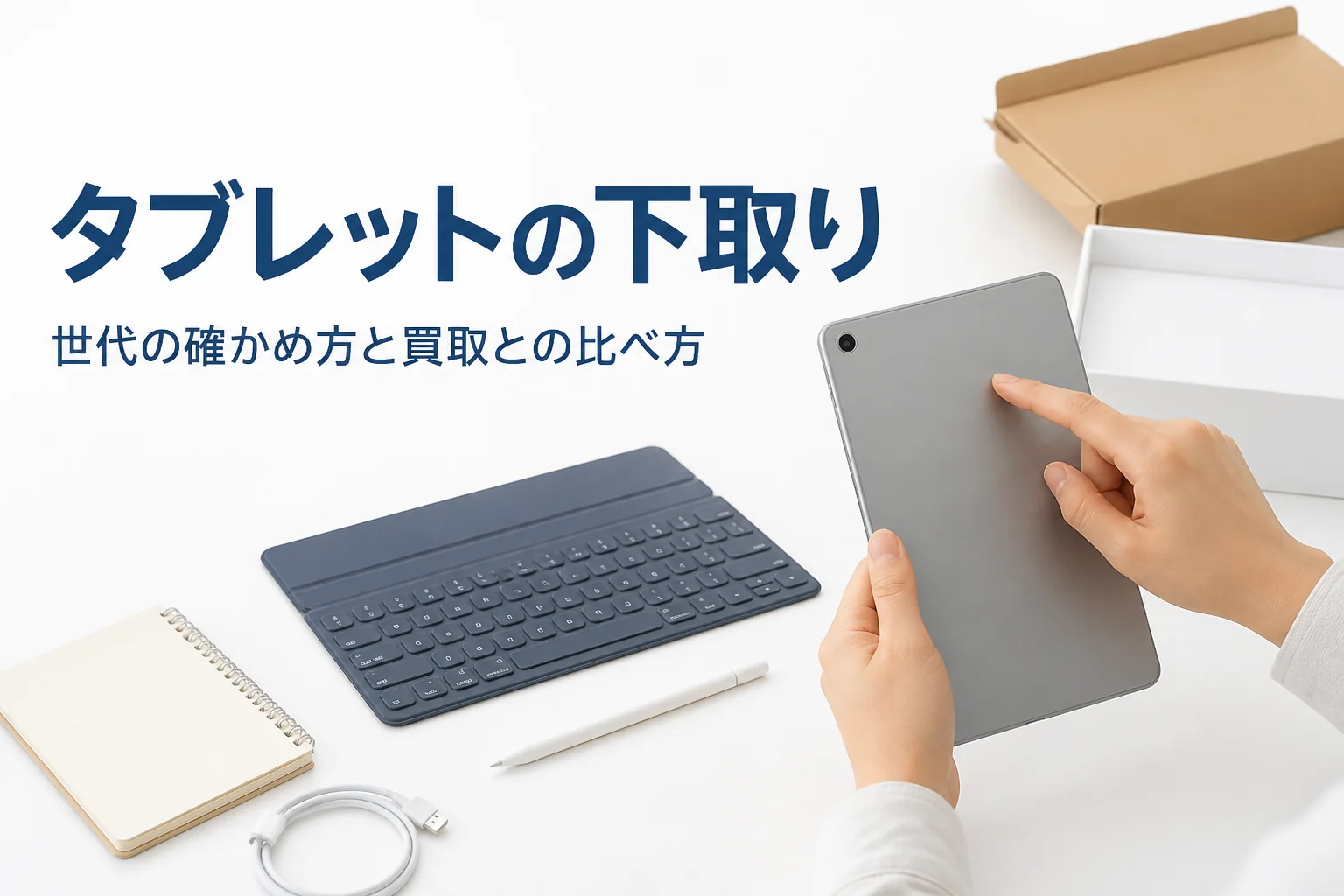 下取り前に世代を確かめるタブレットとキーボードカバー