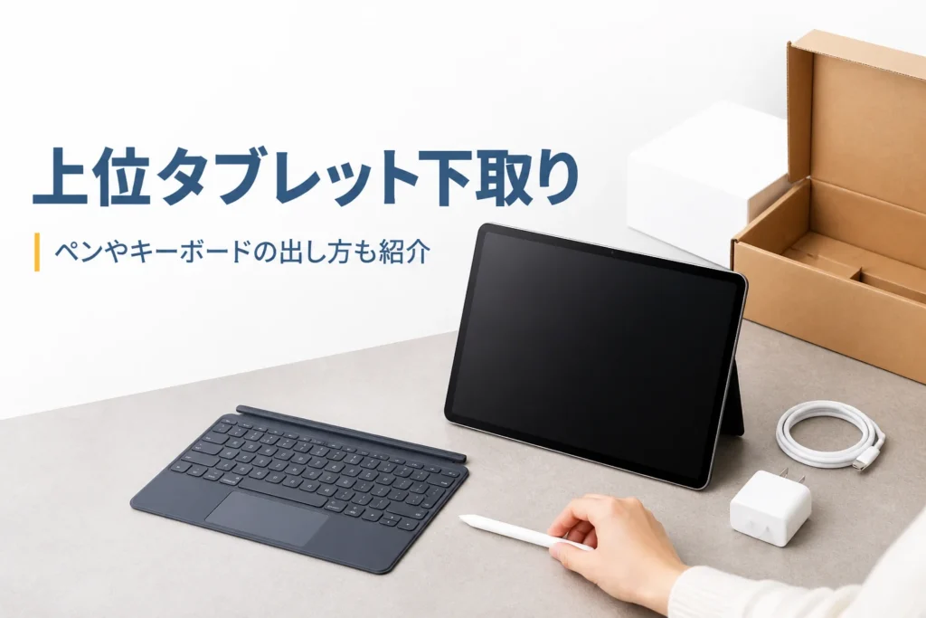 下取りに出す前のタブレットとキーボード・タッチペン