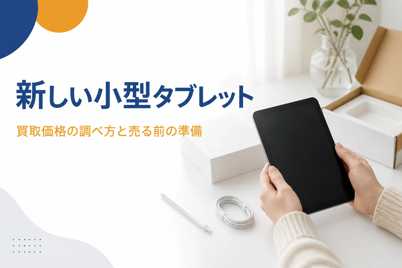 新しい小型タブレットとタッチペン・元箱