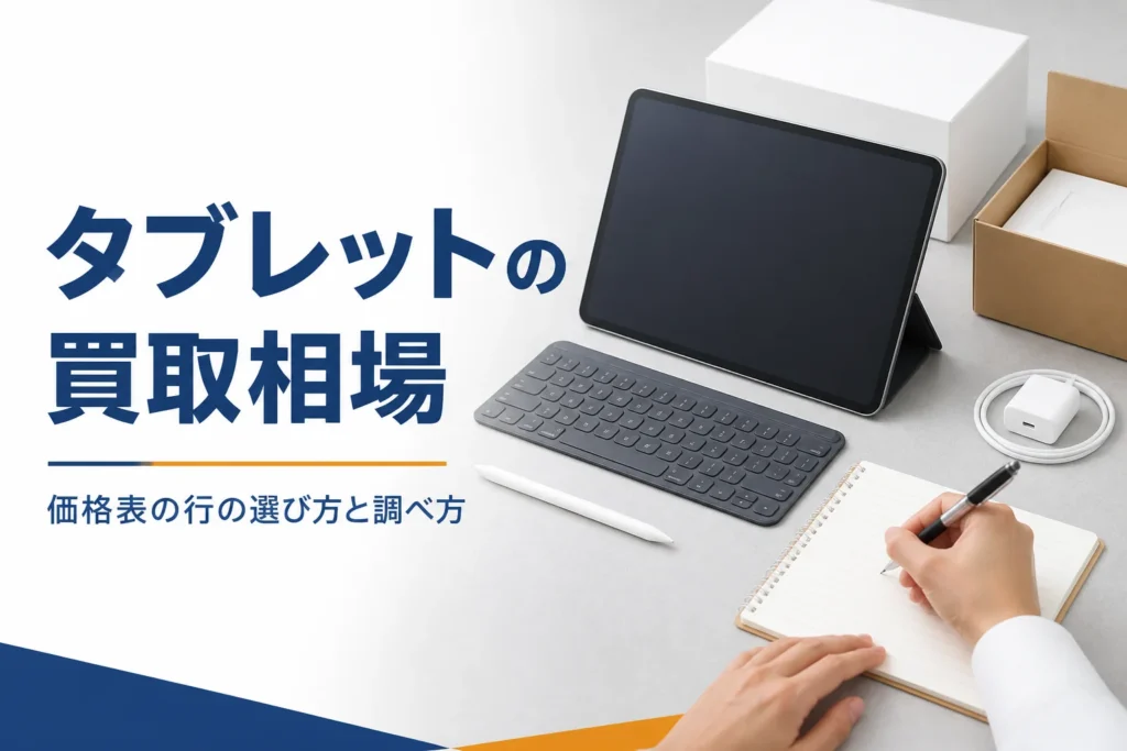 買取相場を調べる前のタブレットとキーボードカバー・タッチペン