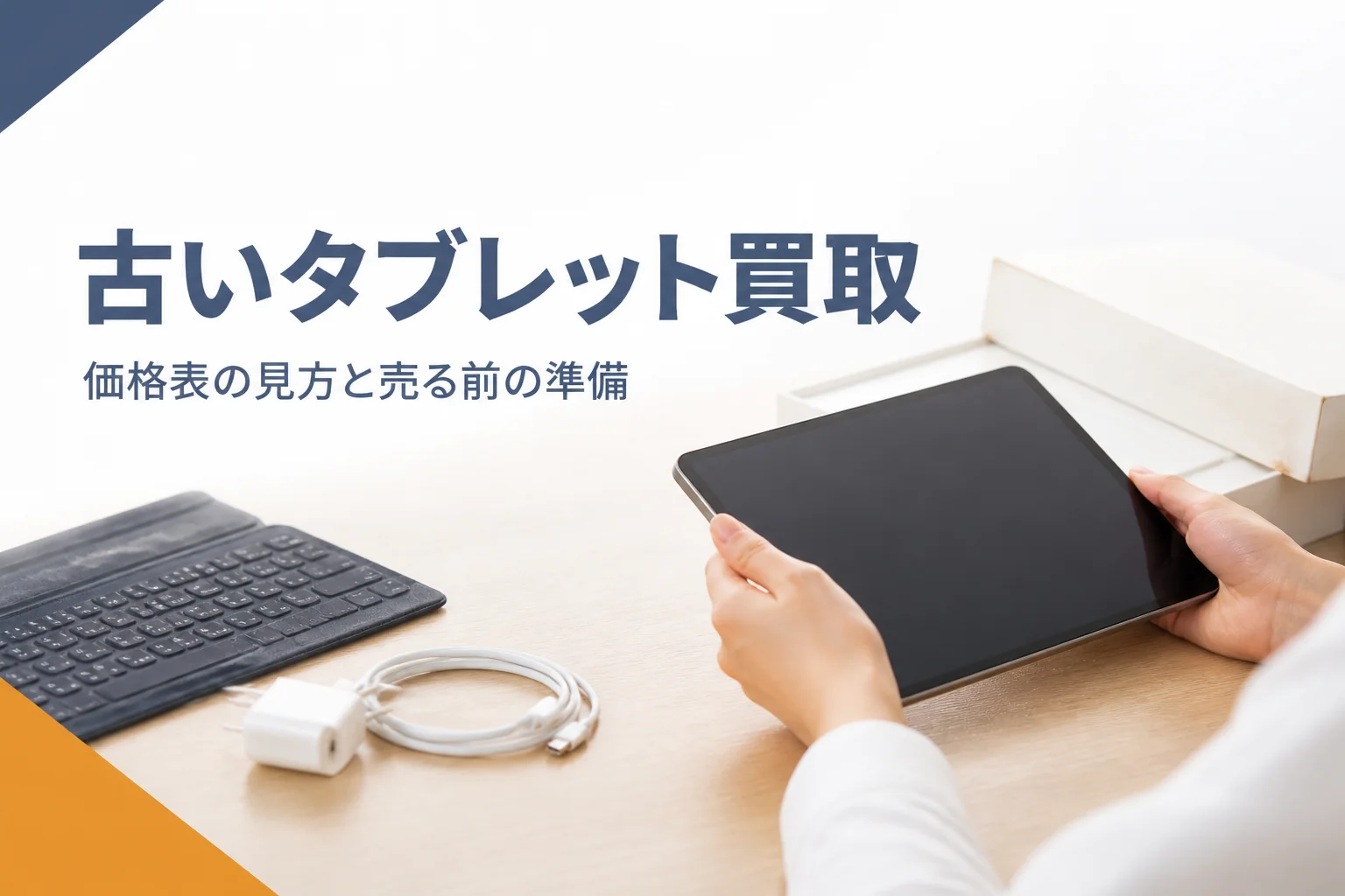 売る前に状態を確かめる古いタブレットと元箱