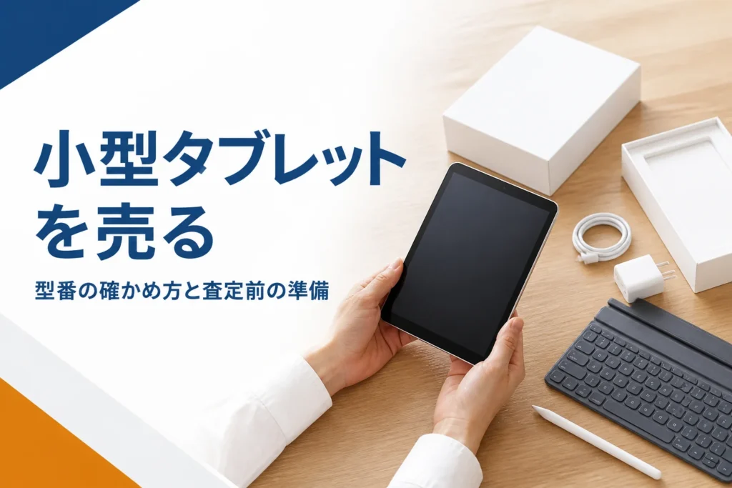 小型タブレットとタッチペン、元箱が並んだテーブル