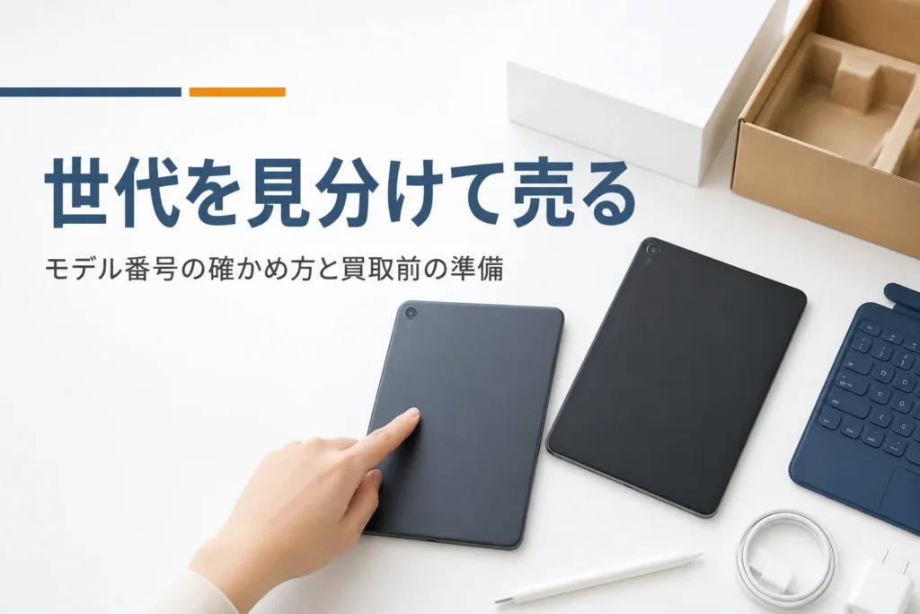 2台の小型タブレットを並べて背面を確かめる手元