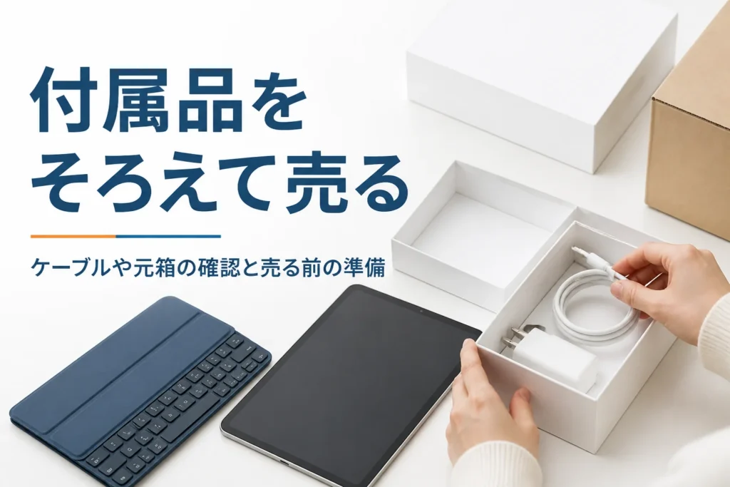 タブレットと充電ケーブル、元箱