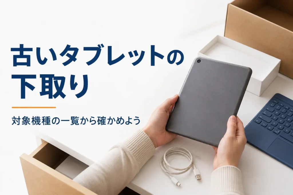 使い込まれた小型タブレットを裏返して確かめる手元