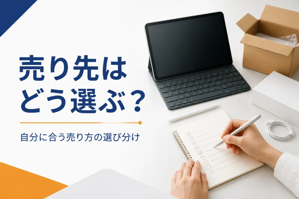 タブレットと宅配用の箱、メモ