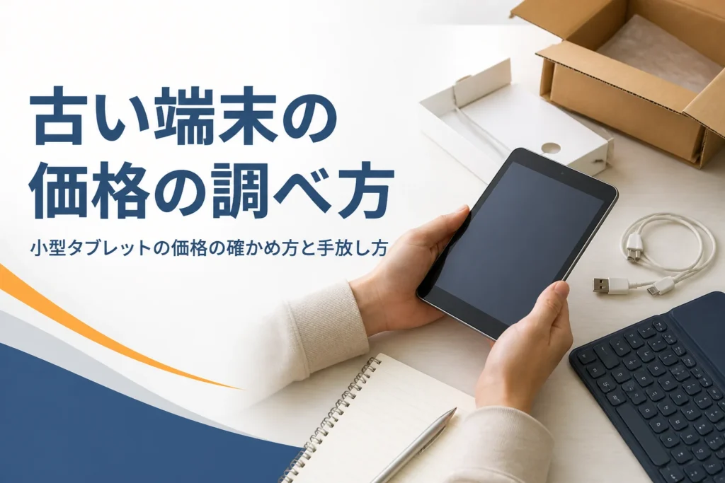 古い小型タブレットとノート