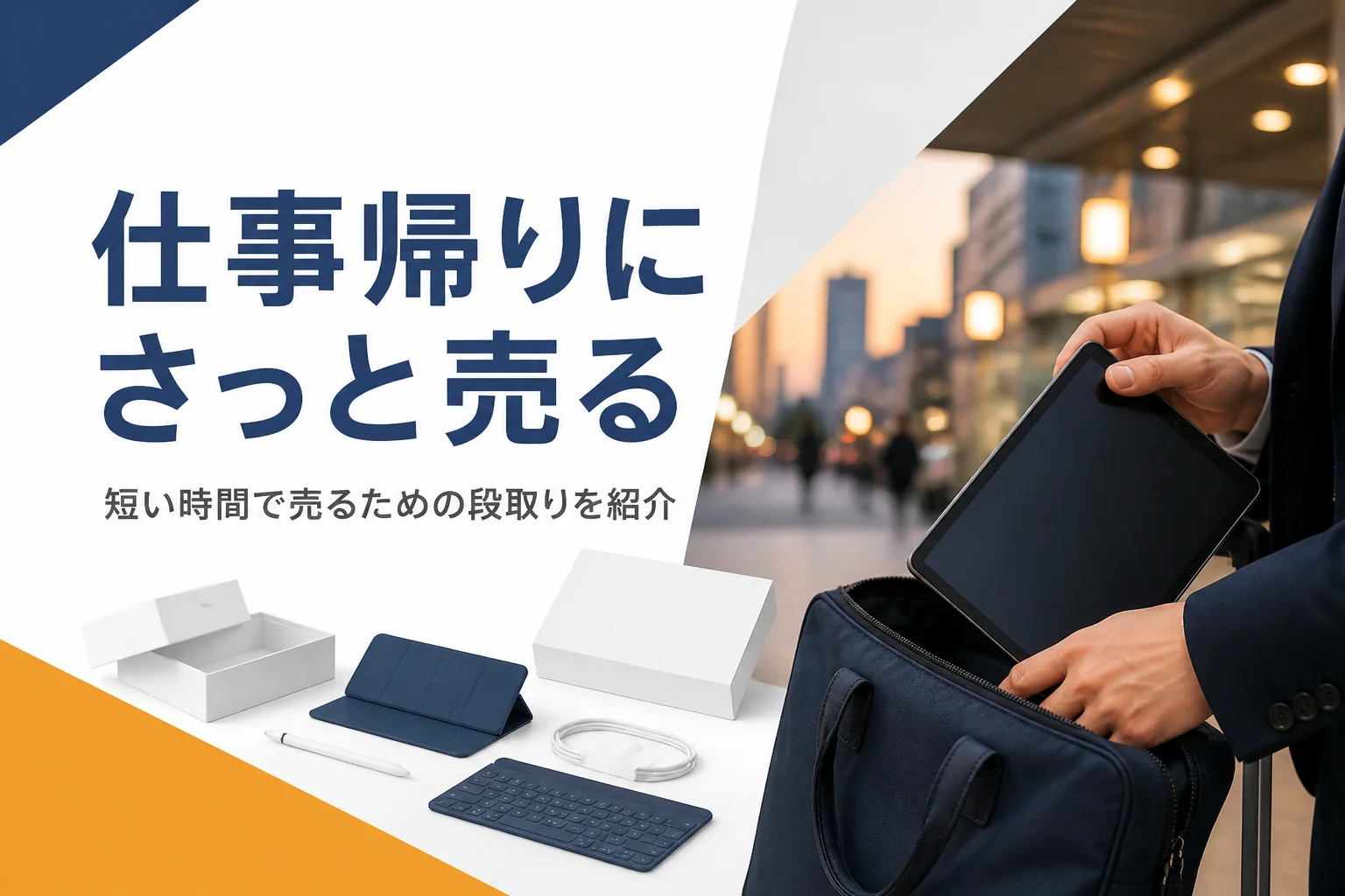 仕事帰りにタブレットを買取に持って行く手元