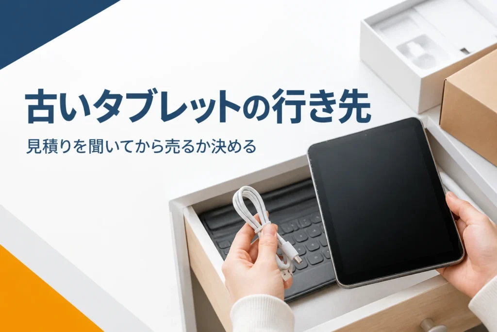 引き出しから出した古い小型タブレット