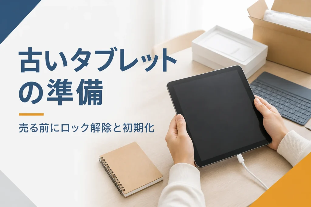売る前に古いタブレットを準備する手元
