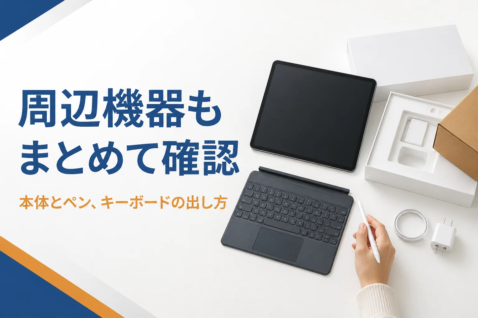 タブレットとタッチペン、キーボードカバー