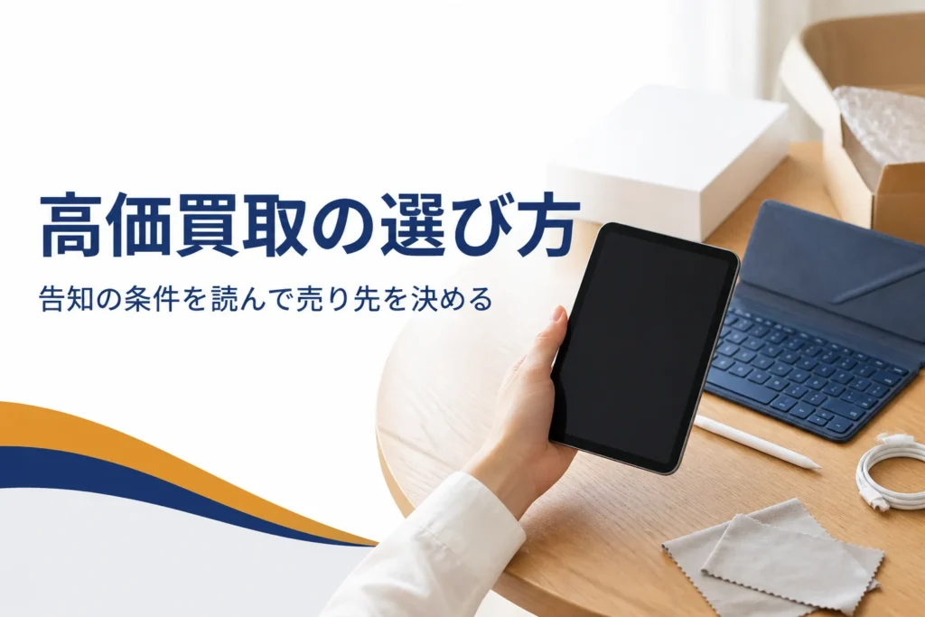 小型タブレットを片手に持つ手元とケース