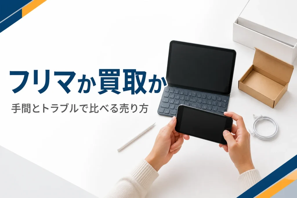 フリマに出品するためにタブレットを撮影している様子