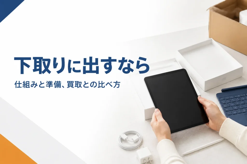 買い替えで古いタブレットを下取りに出す様子