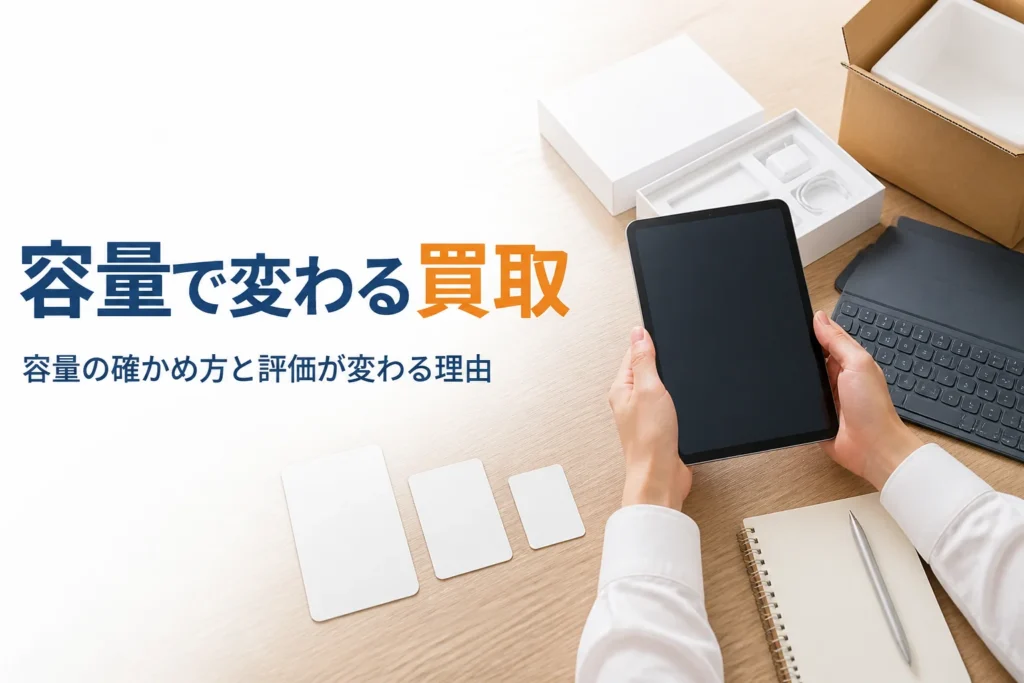 容量を確かめる前のタブレットとメモ