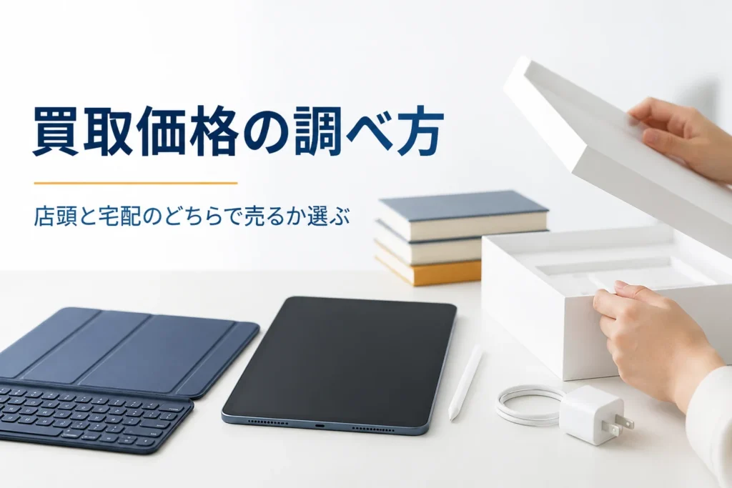 本と一緒に売る準備をしている小さめのタブレットと元箱