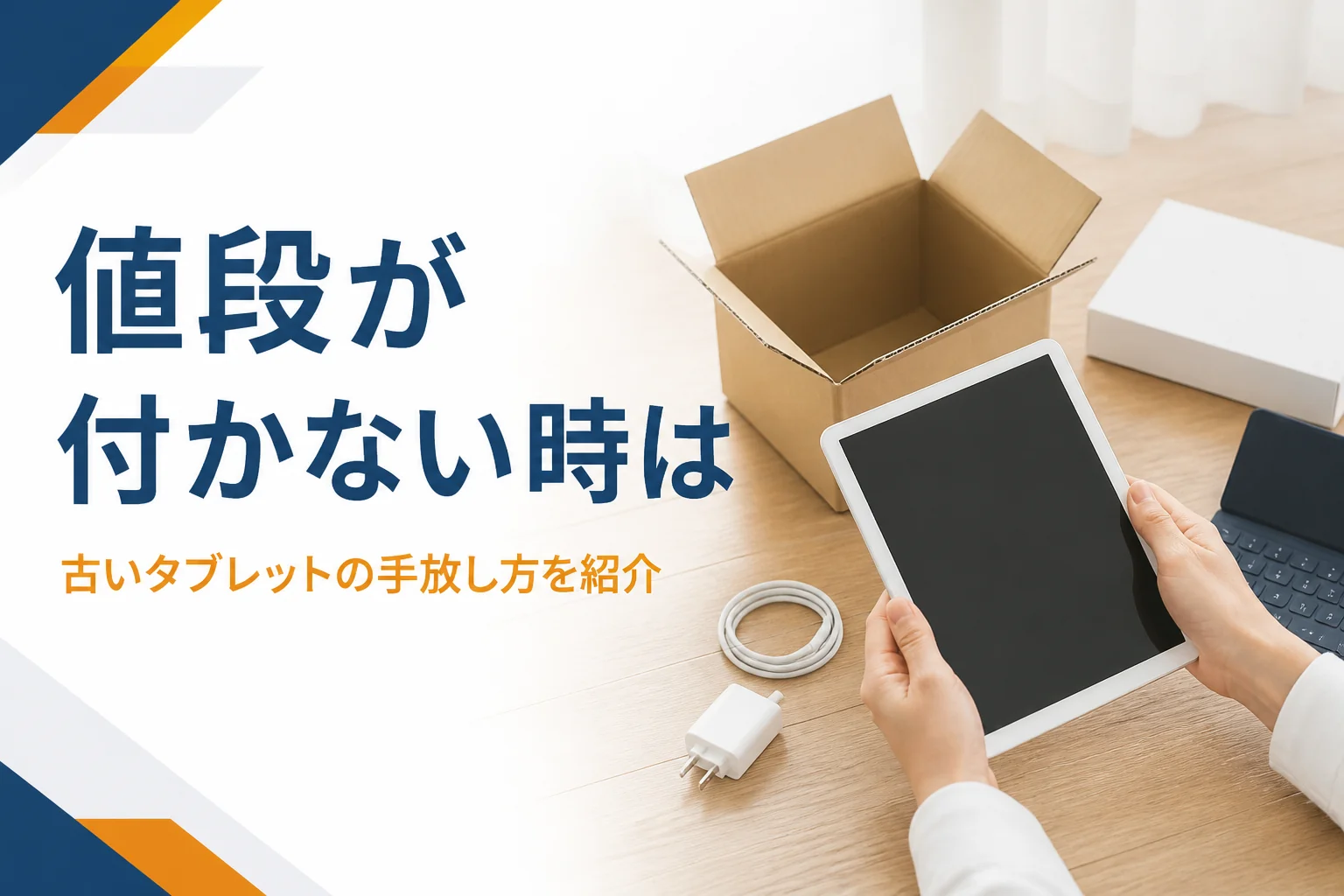 手放す前の古いタブレットと回収用の箱