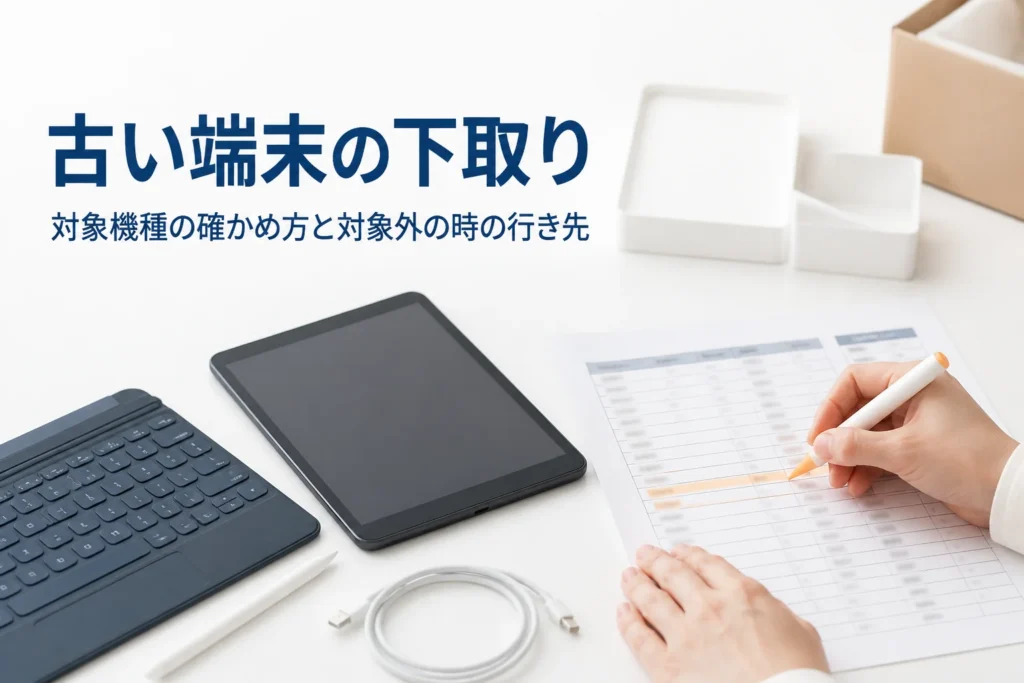 下取りの対象機種一覧を確かめている様子