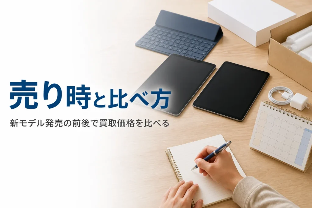 売り時を考えながら並べたタブレットとカレンダー