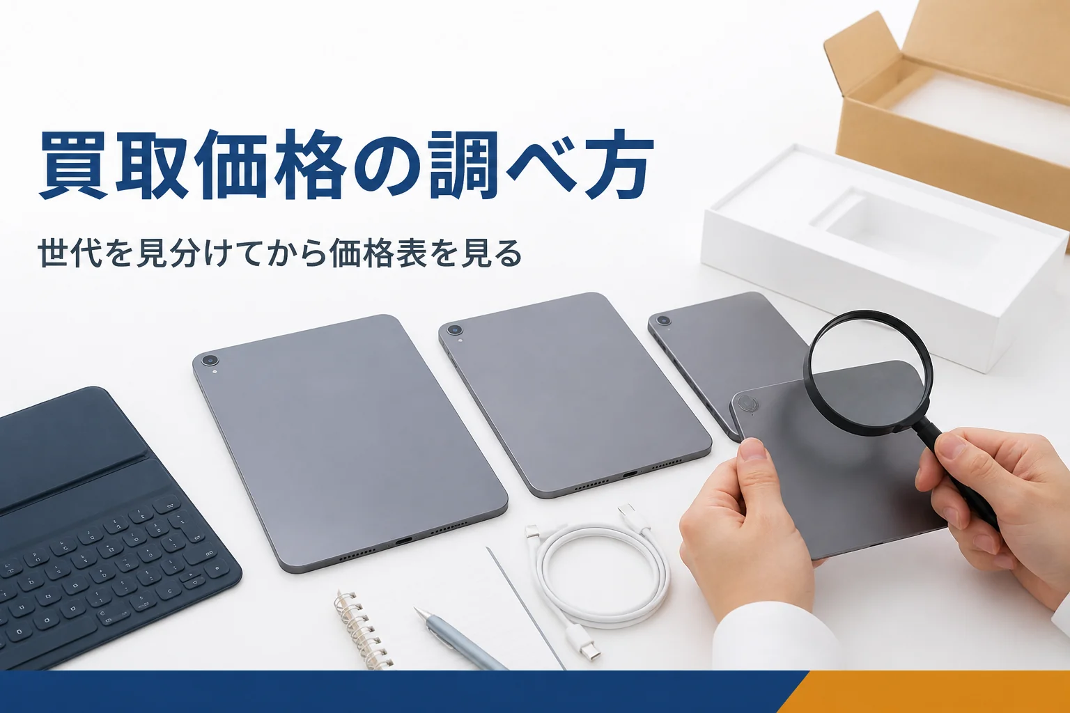世代を見分けるために並べたタブレット