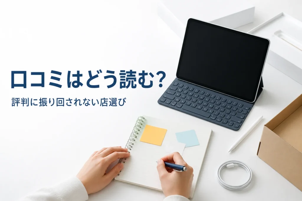タブレットとノートに書き出す手元