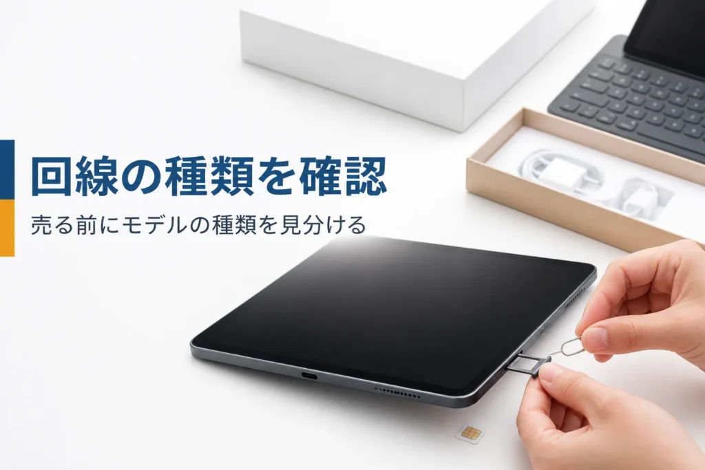 タブレットの側面からSIMトレイを引き出す手元