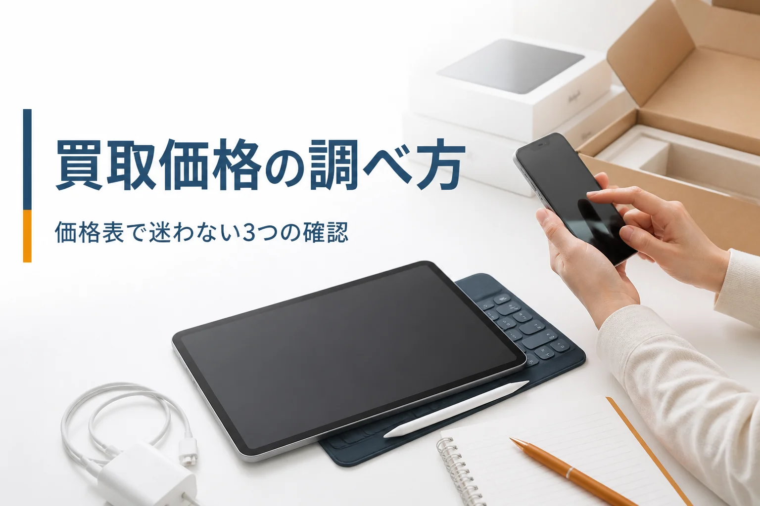 スマホで調べる手元とタブレットとメモ