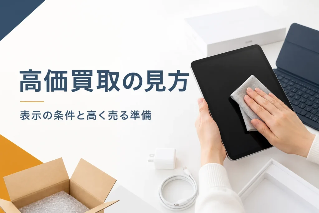 タブレットと付属品、無地の元箱