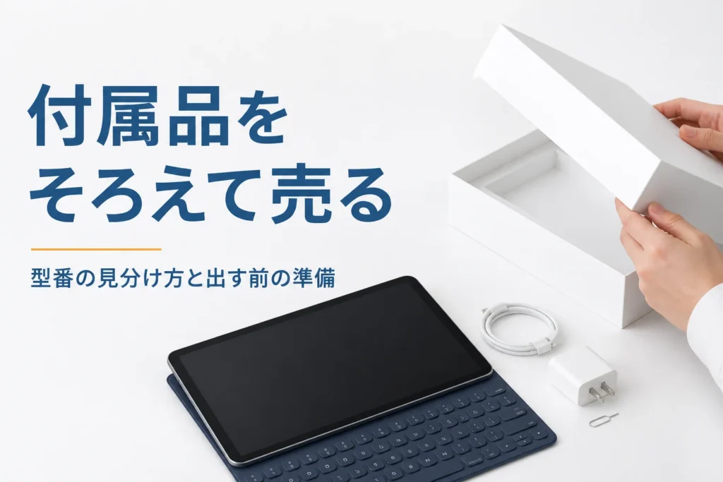 タブレットと元箱と充電ケーブルと電源アダプタ