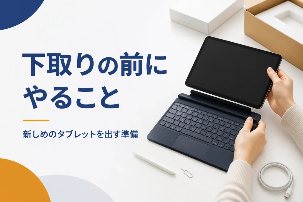 タブレットとキーボードカバー、タッチペン、SIMピン