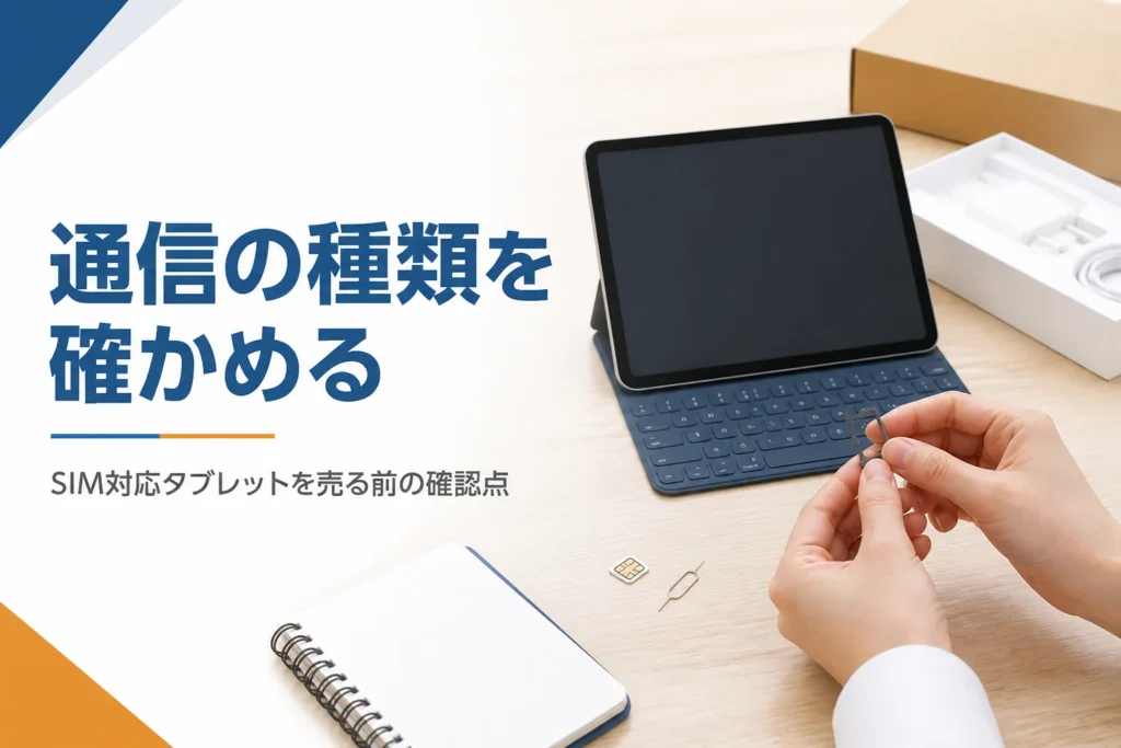 SIMカードを抜いて買取の準備をするタブレット