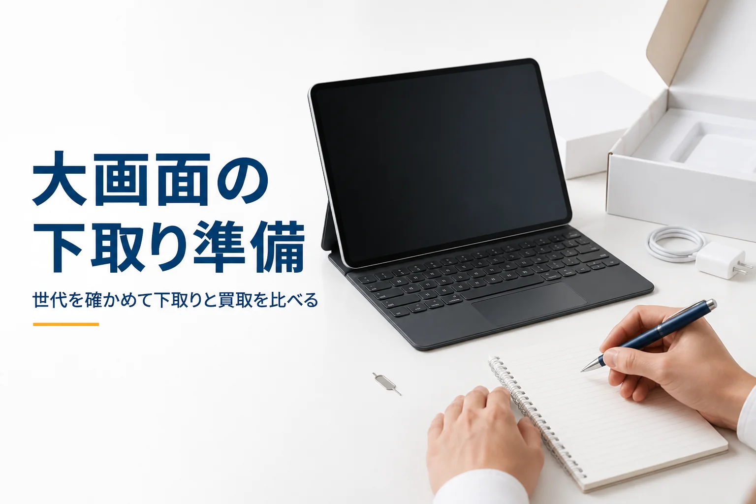 下取りに出す前に世代をメモする大きめのタブレット