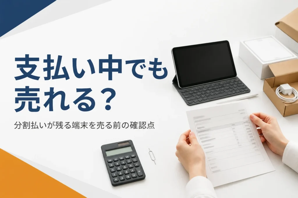 分割払いの明細を確かめながら売る準備をするタブレット
