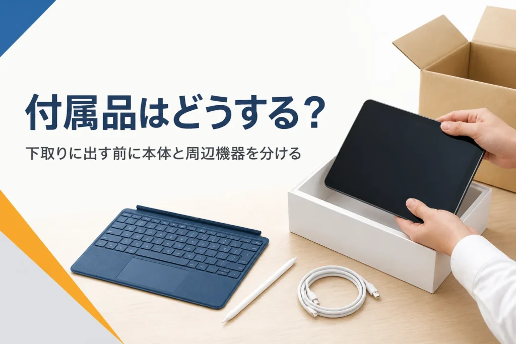 下取りに出すタブレット本体と別に分けたキーボードとタッチペン
