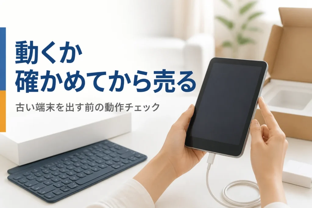 買取に出す前に古い小型タブレットの動作を確かめる手元