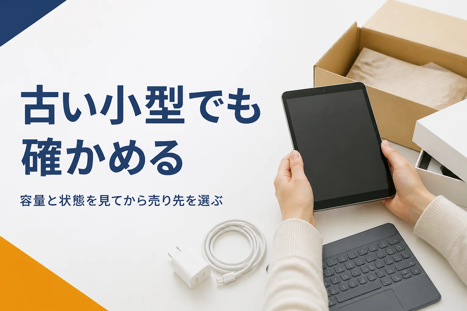 古い小型タブレットを買取に出す前に確かめる様子