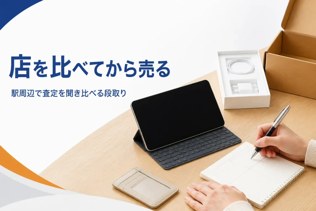 査定メモと一緒に置かれたタブレット