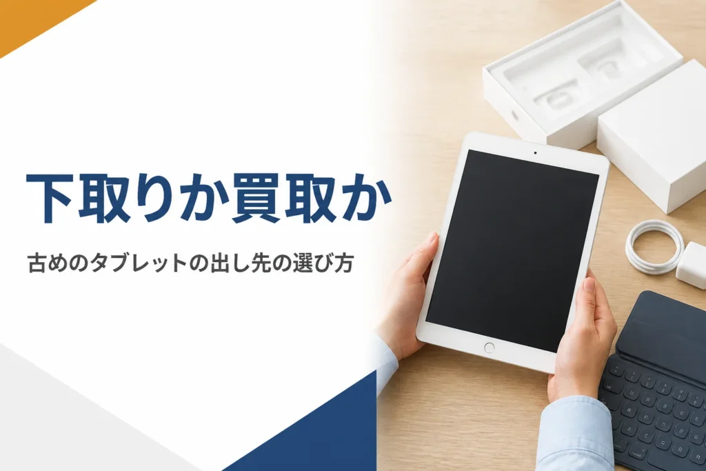 少し古いタブレットと元箱と充電ケーブル