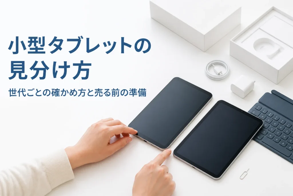 小型タブレットの側面を確かめる手元とSIMピン