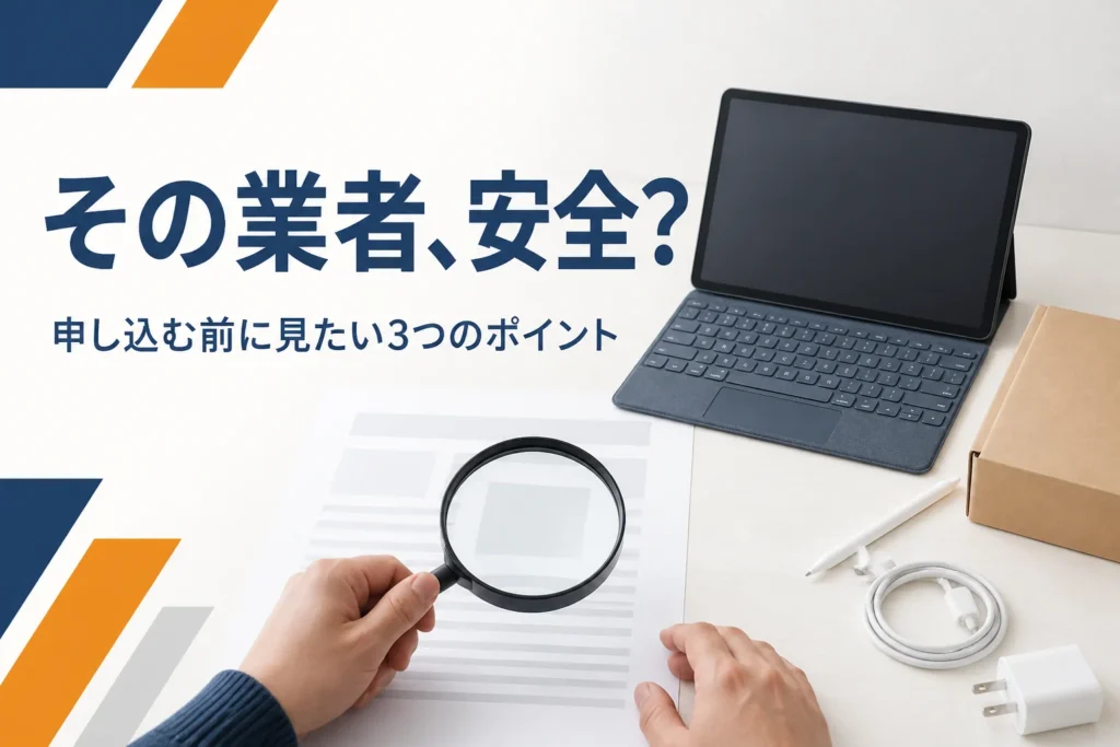 タブレットを売る前に業者の書類を確かめる手元