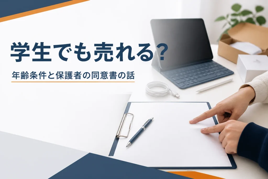 タブレットと同意書を前に相談する手元