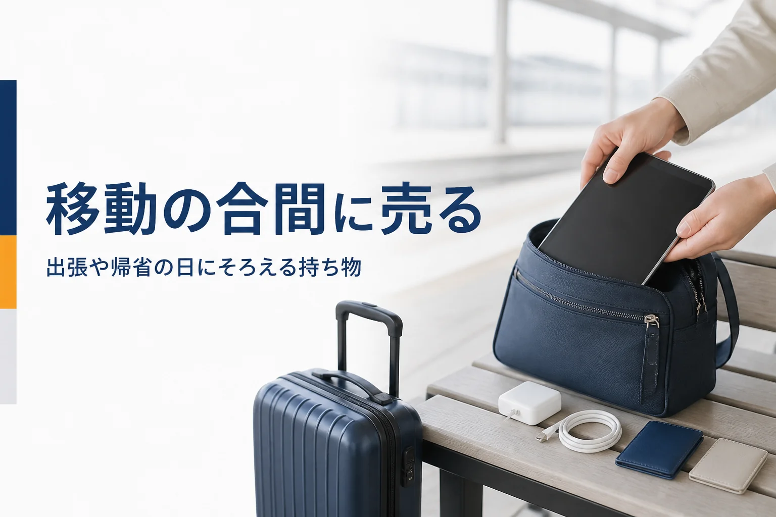 移動中に持ち歩くタブレットと持ち物