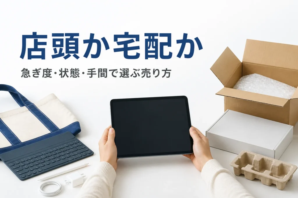 店頭と宅配のどちらで売るか比べる様子
