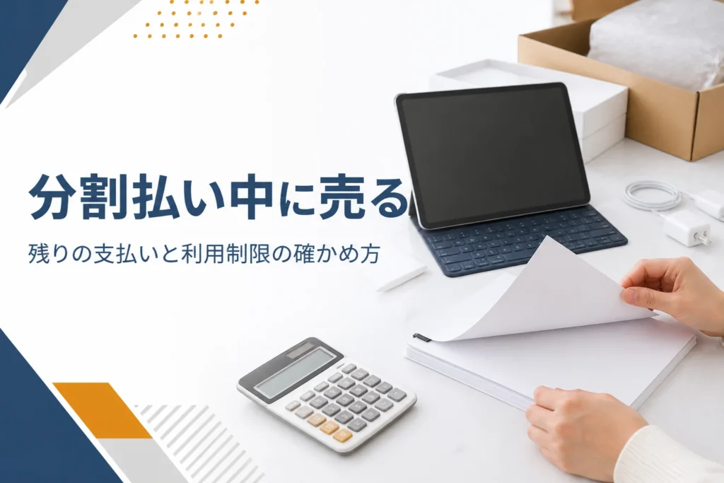 分割払い中のタブレットの契約を確かめる様子