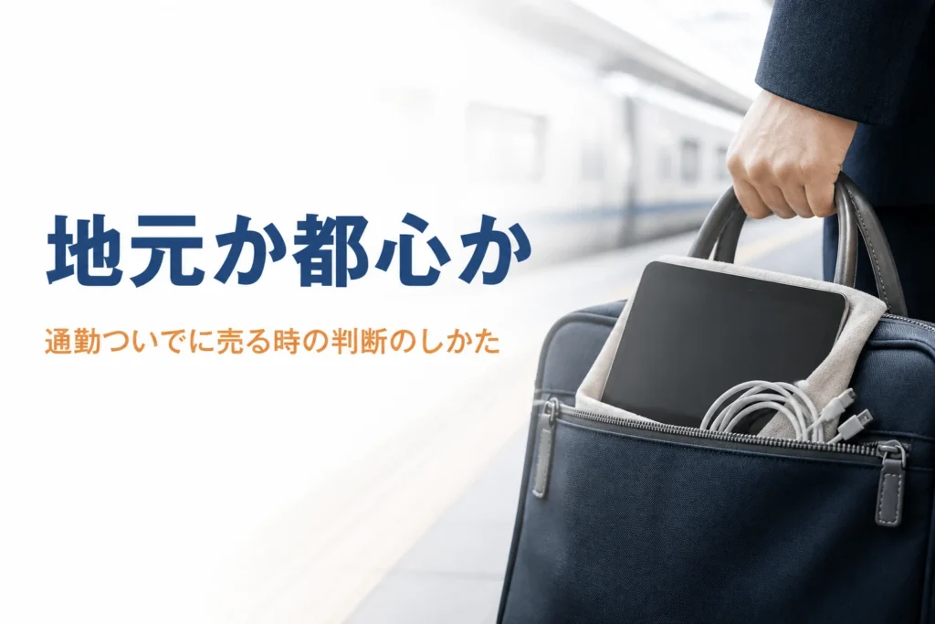 通勤カバンに入れた売る前のタブレット