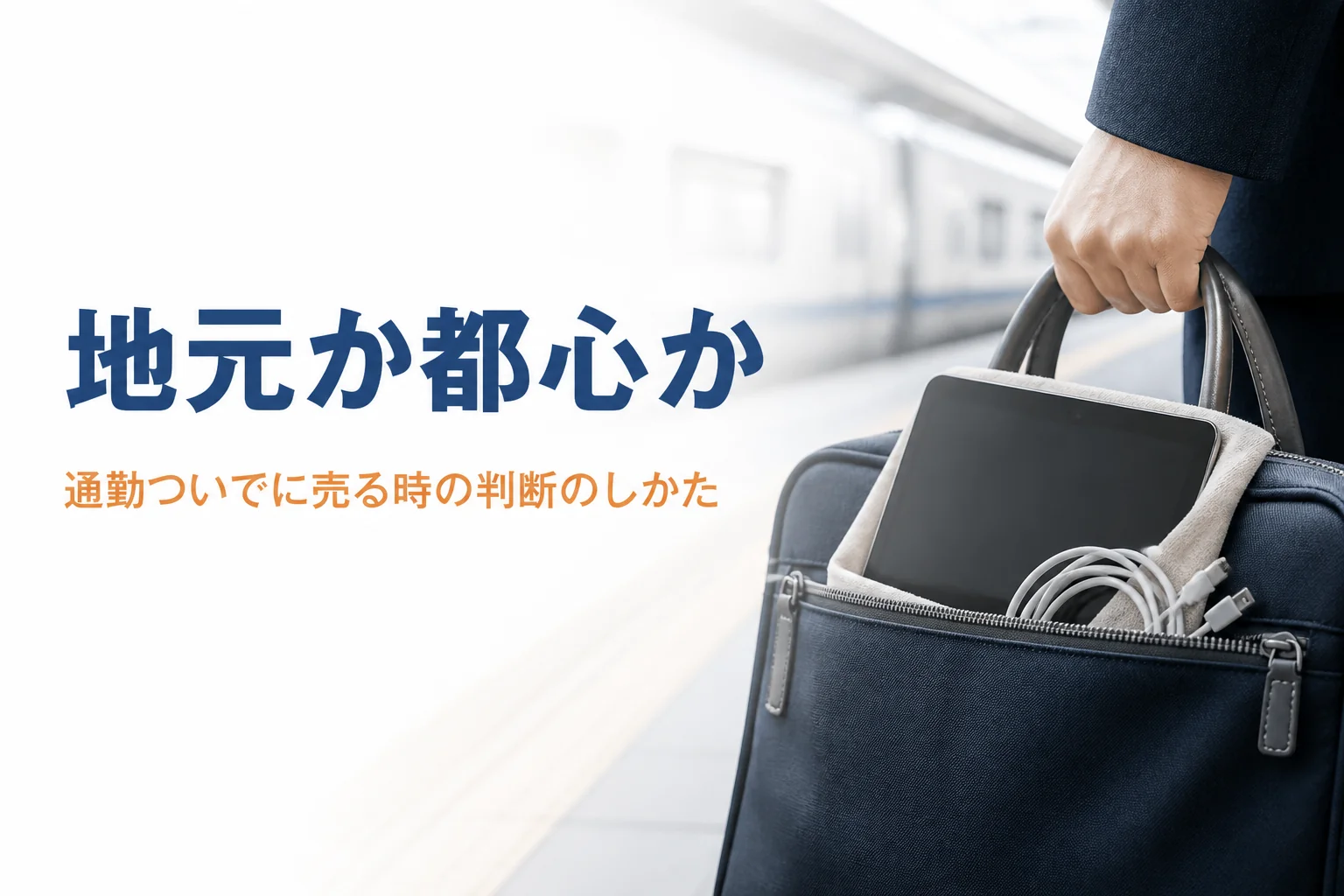 通勤カバンに入れた売る前のタブレット