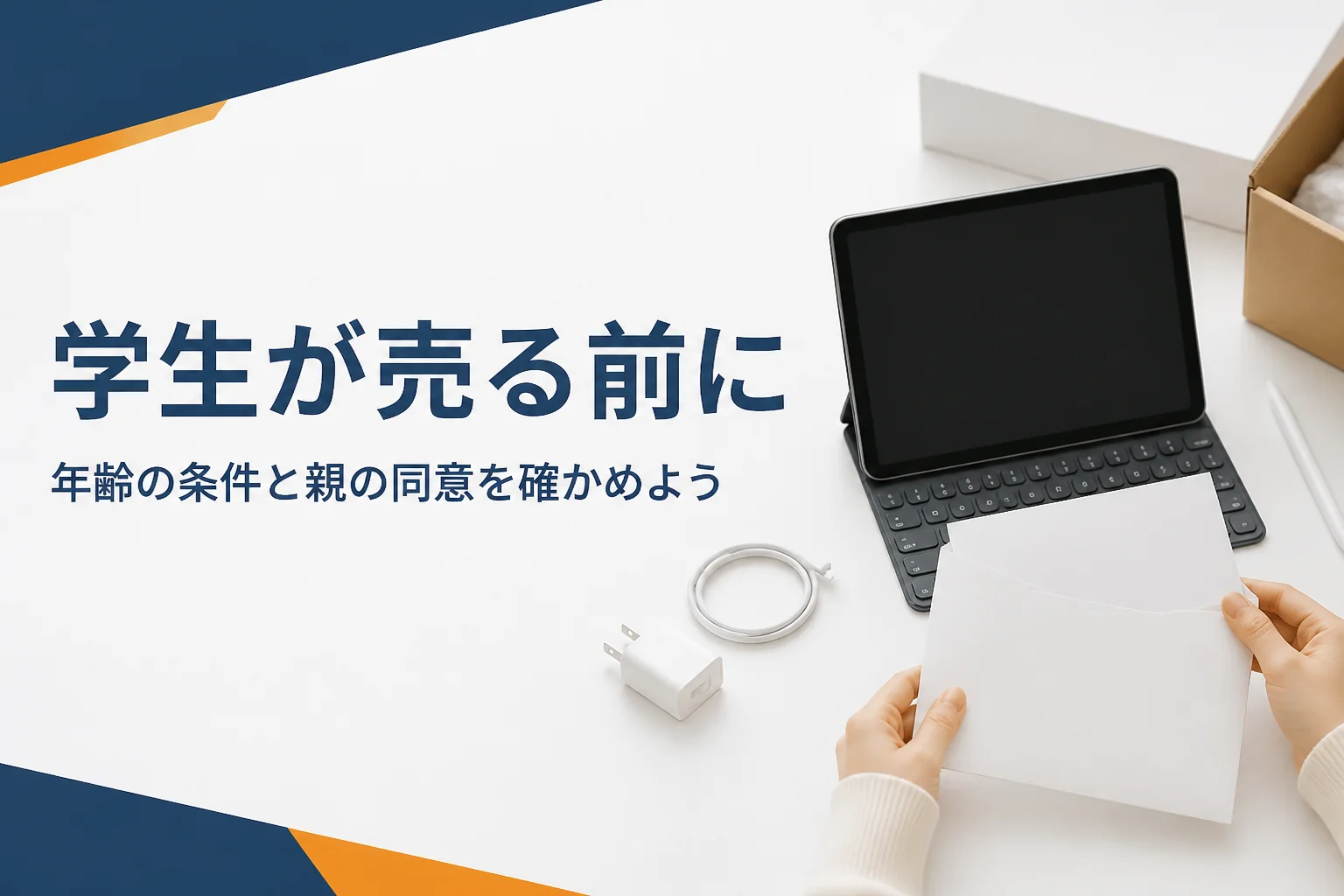 学生が売る前に用意するタブレットと同意書